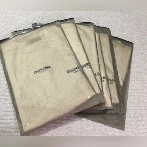 Essentials Fear of God Men's Light Oatmeal Short Sleeve T-Shirt - Picture 10 of 11